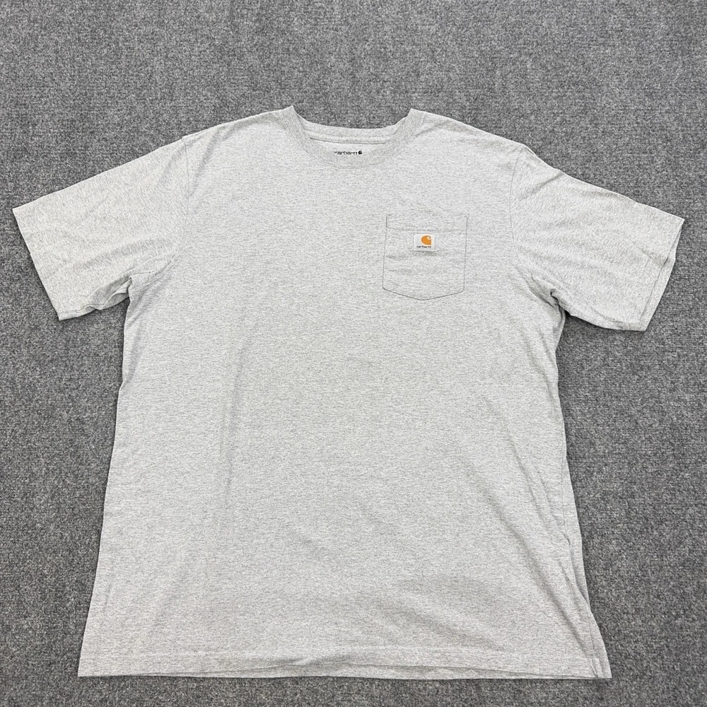 Carhartt Shirt Mens XLT Gray Pocket Tagless Loose Fit Workwear Tee Crewneck